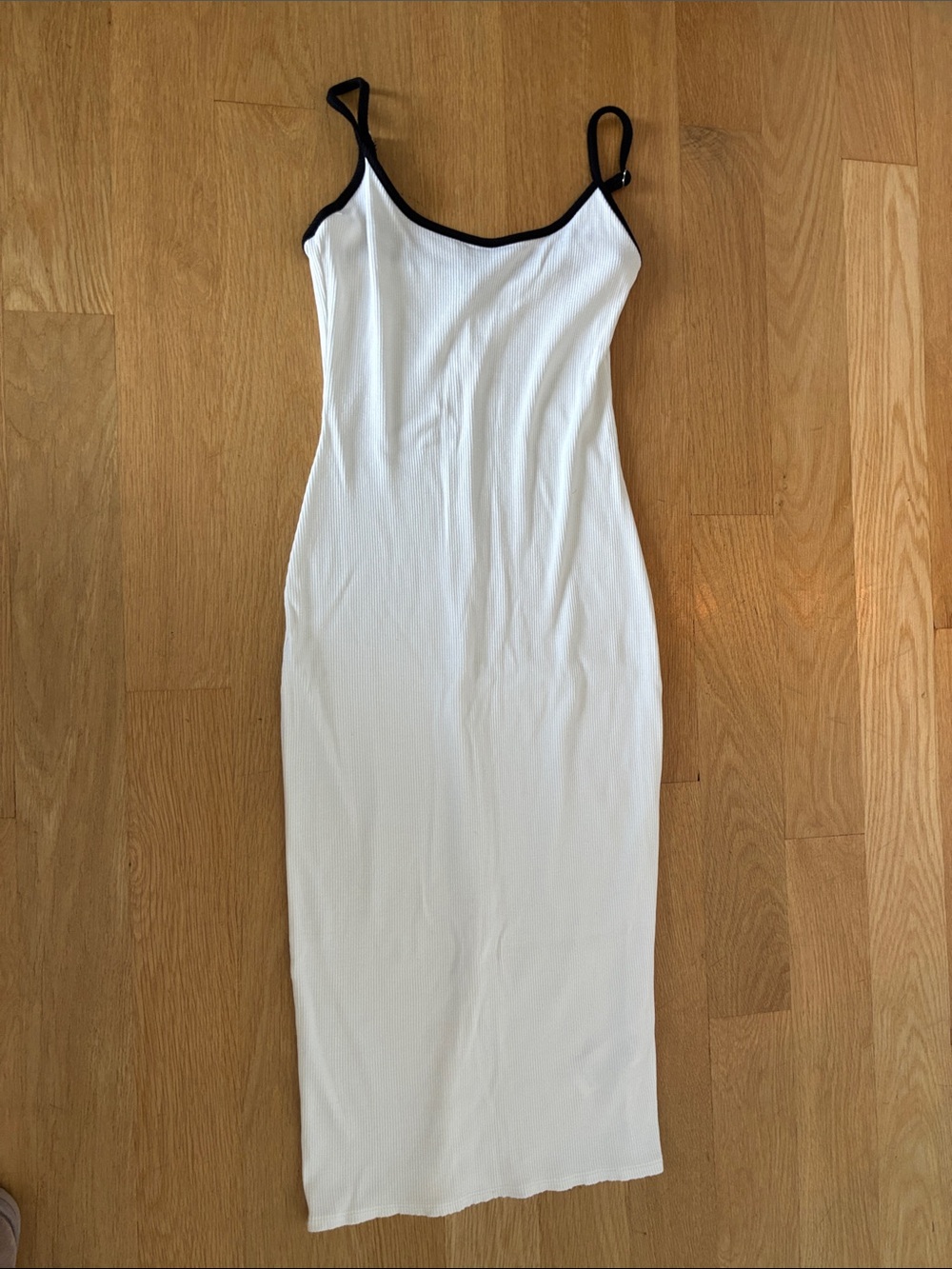 bebe White Tank Dress with Black Trim